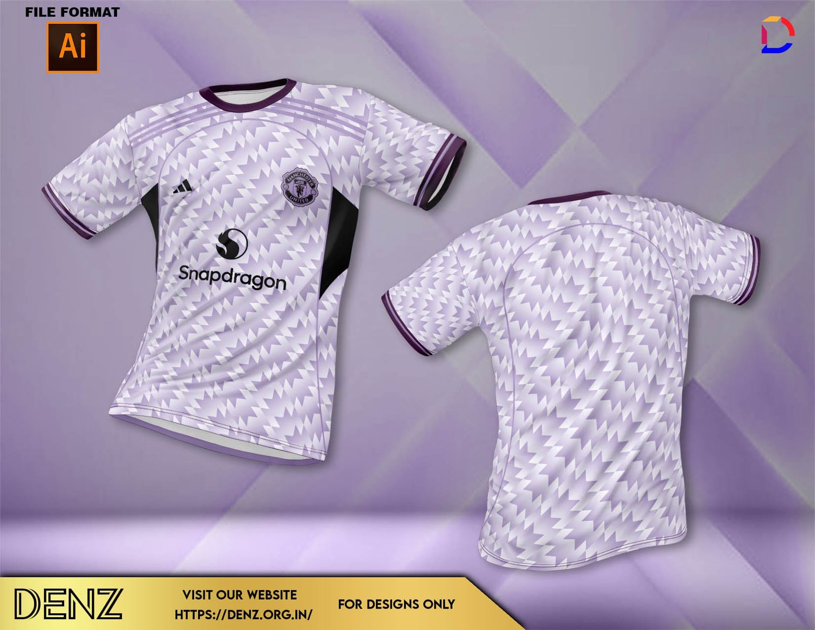 Manchester United Away soccer jersey design mockup